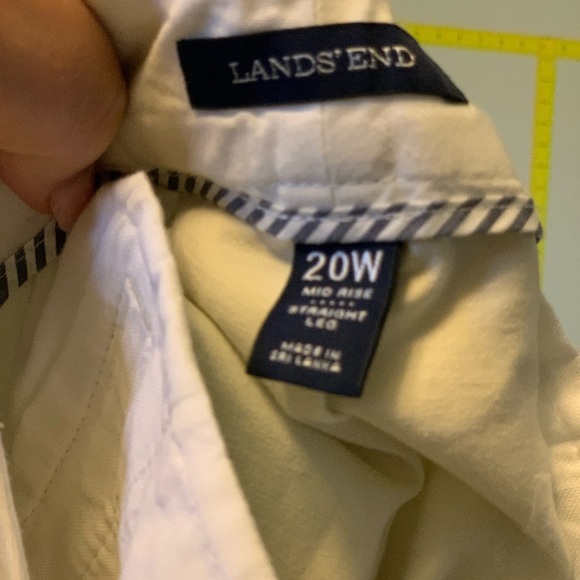 LandsEnd Women’s 20w stone chino pants midrise with stretch waistline - Picture 2 of 4